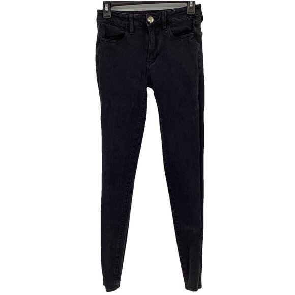 American Eagle Women's Size 14 Long Hi-Rise Jegging Stretch Black - Picture 1 of 13